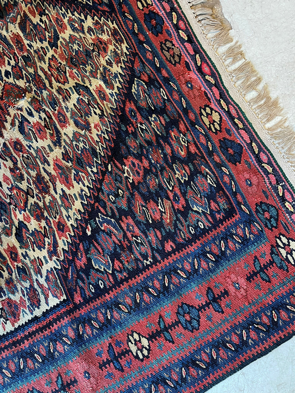 Old Kilim Rug Persian Carpet/オールドキリム ペルシャ絨毯 ラグ カーペット