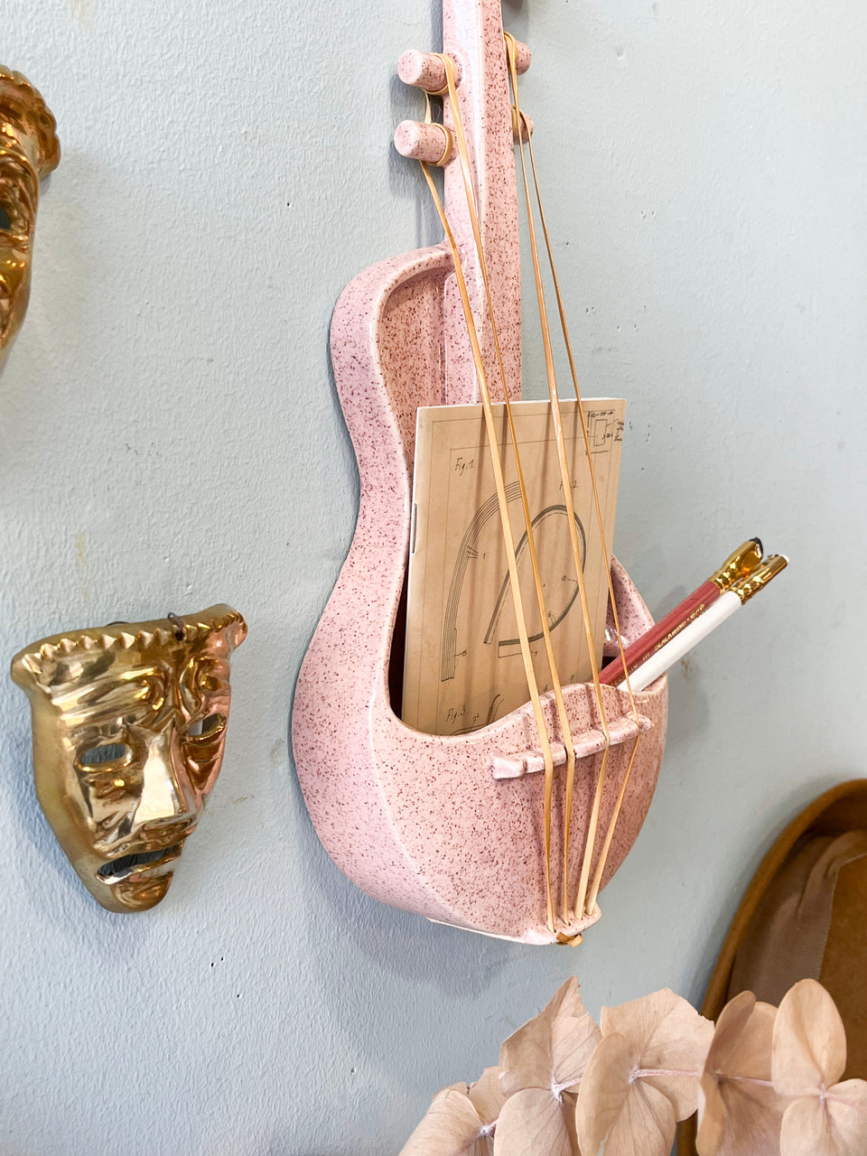 Red Wing Pottery Violin Wall Pocket US Vintage/アメリカヴィンテージ レッドウィングポタリー バイオリンウォールポケット 陶器製