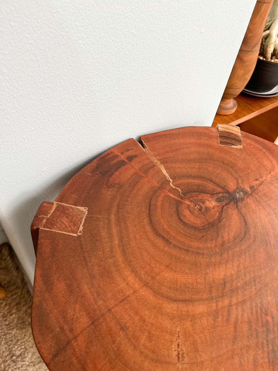 Solid Wood Side Table Floor Stand/無垢材 サイドテーブル 花台 一枚板
