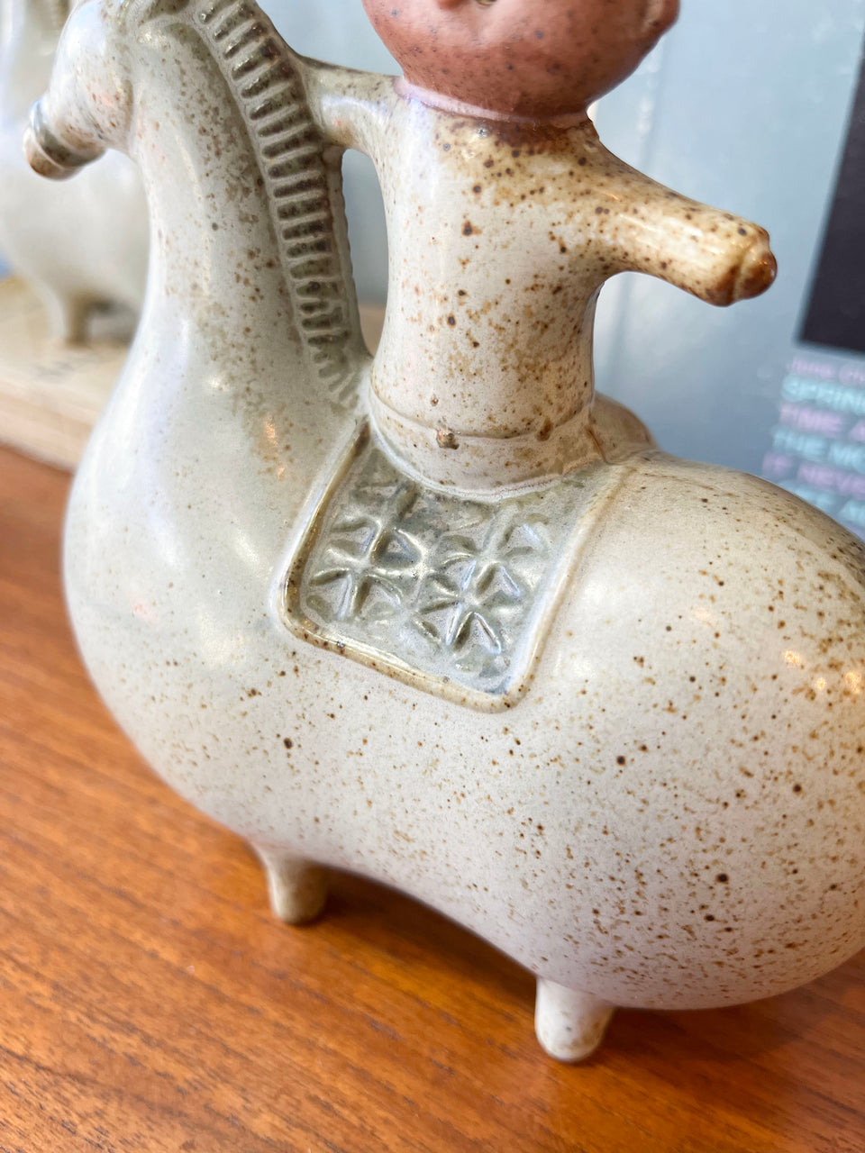 Japanese Vintage Pottery “Boy on Horse”/ジャパンヴィンテージ 陶器 馬に乗った男の子 置物 北欧スタイル