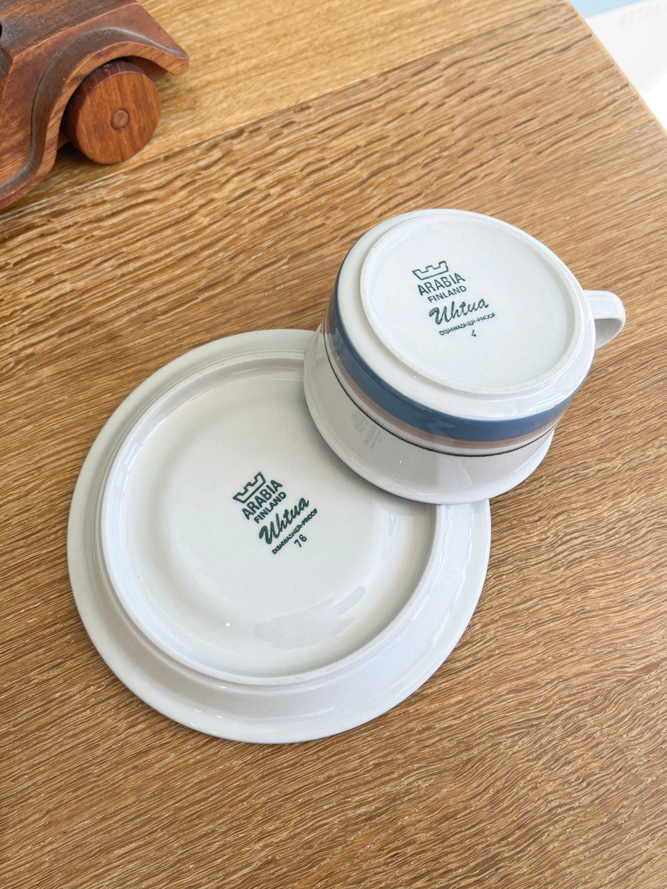 ARABIA Uhtua Tea Cup and Saucer Finnish Vintage/アラビア ウートゥア ティーカップ&ソーサー 北欧インテリア ヴィンテージ食器