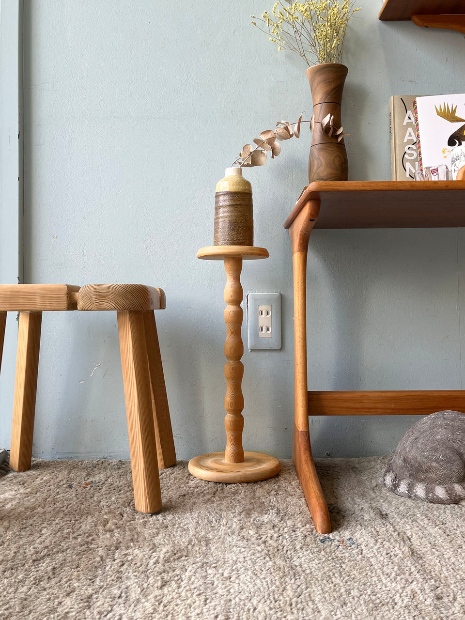 Pinewood Plant Stand Danish Vintage/デンマーク プラントスタンド パイン材 北欧インテリア