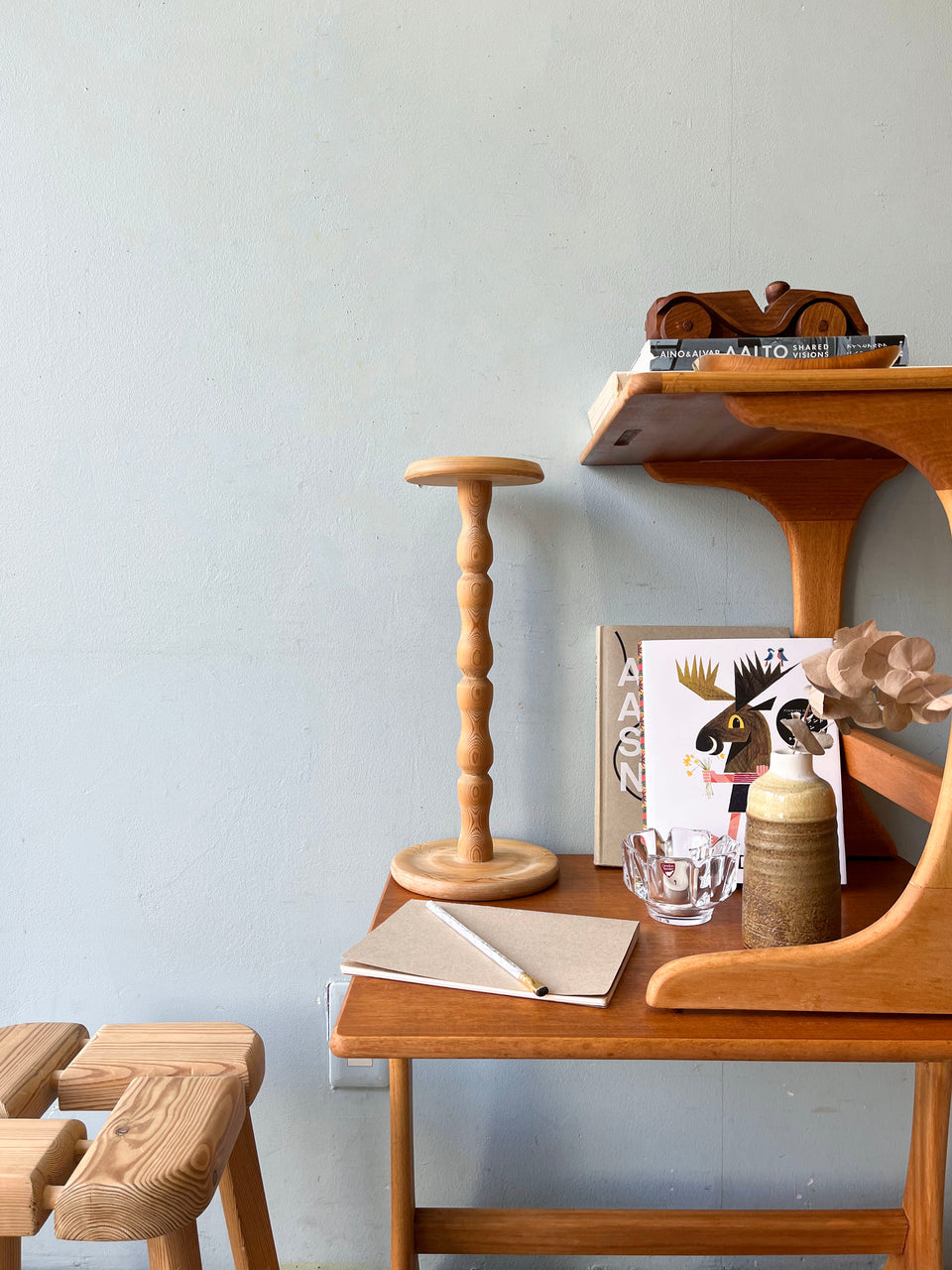 Pinewood Plant Stand Danish Vintage/デンマーク プラントスタンド パイン材 北欧インテリア