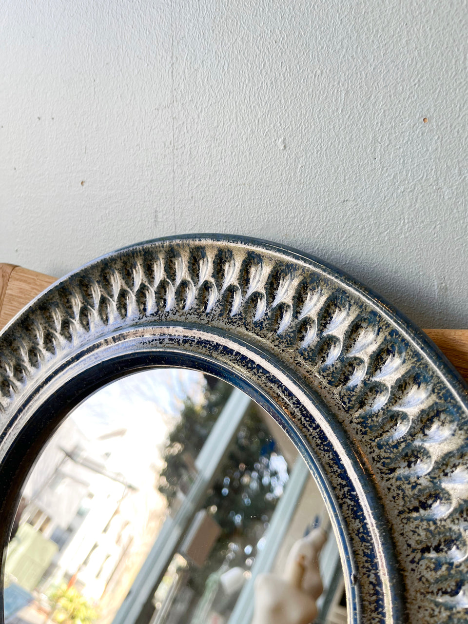 Ceramic Round Wall Mirror Scandinavian Vintage/北欧ヴィンテージ ラウンドウォールミラー 陶器 北欧インテリア