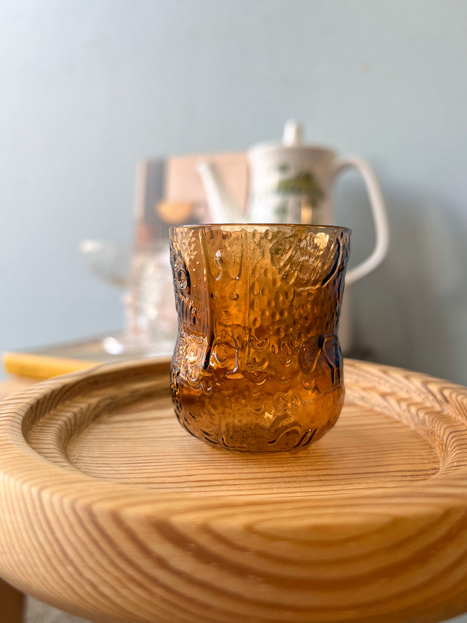 Nuutajarvi Fauna Shot Glass Brown Oiva Toikka/ヌータヤルヴィ ファウナ ショットグラス オイバ・トイッカ フィンランドヴィンテージ 北欧食器