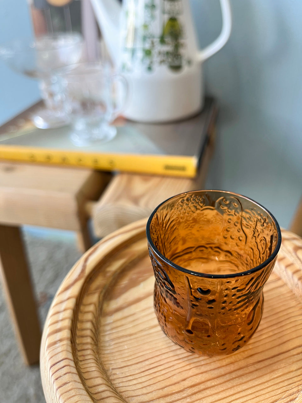 Nuutajarvi Fauna Shot Glass Brown Oiva Toikka/ヌータヤルヴィ ファウナ ショットグラス オイバ・トイッカ フィンランドヴィンテージ 北欧食器