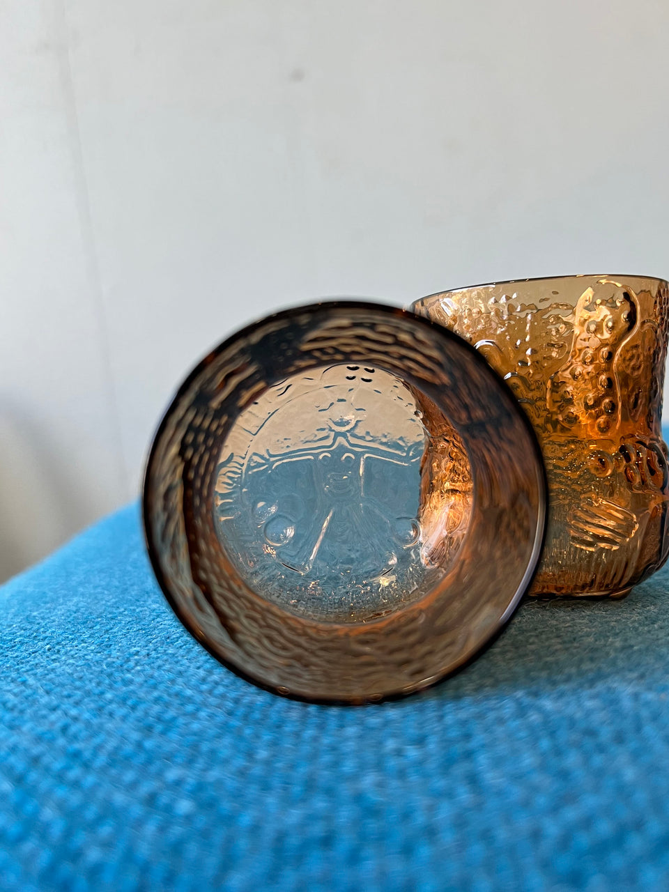 Nuutajarvi Fauna Shot Glass Brown Oiva Toikka/ヌータヤルヴィ ファウナ ショットグラス オイバ・トイッカ フィンランドヴィンテージ 北欧食器