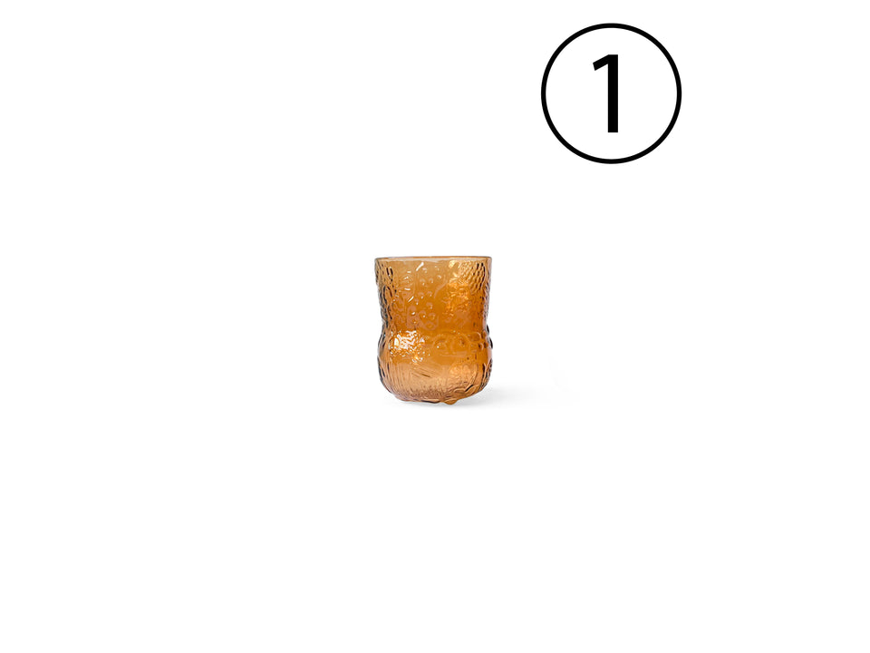 Nuutajarvi Fauna Shot Glass Brown Oiva Toikka/ヌータヤルヴィ ファウナ ショットグラス オイバ・トイッカ フィンランドヴィンテージ 北欧食器