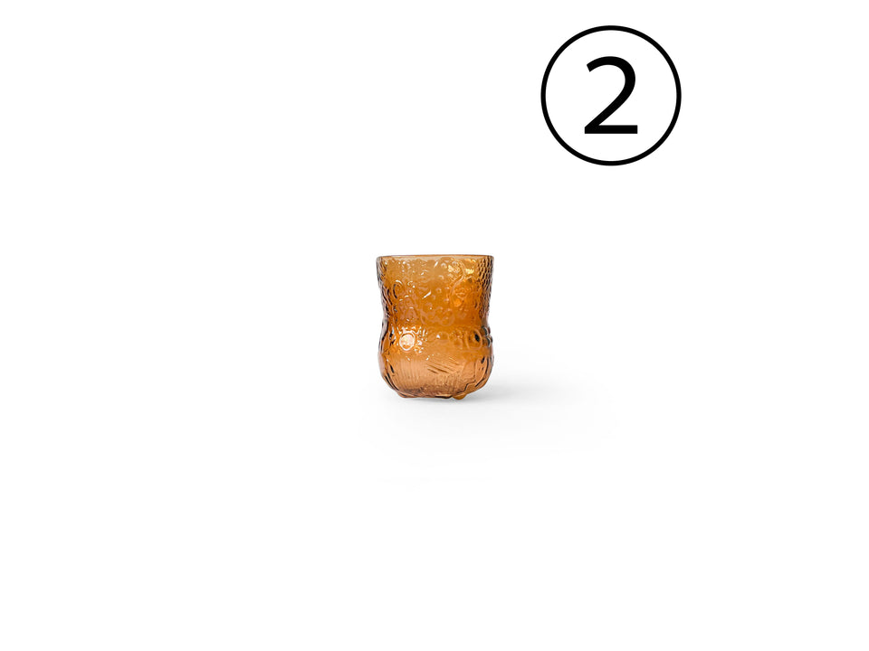 Nuutajarvi Fauna Shot Glass Brown Oiva Toikka/ヌータヤルヴィ ファウナ ショットグラス オイバ・トイッカ フィンランドヴィンテージ 北欧食器