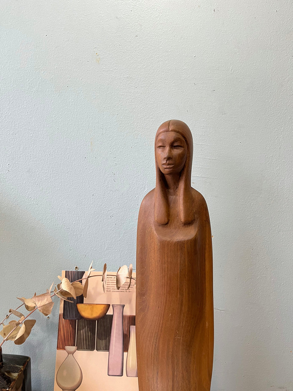 Vintage Wooden Female Sculpture/ヴィンテージ 木製彫刻 木彫り 女性像 インテリア