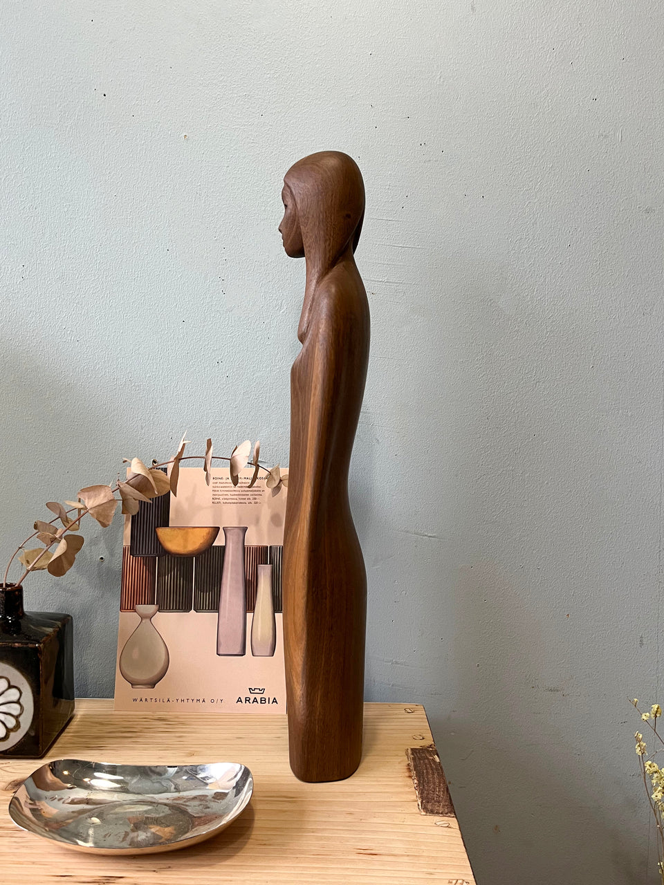 Vintage Wooden Female Sculpture/ヴィンテージ 木製彫刻 木彫り 女性像 インテリア