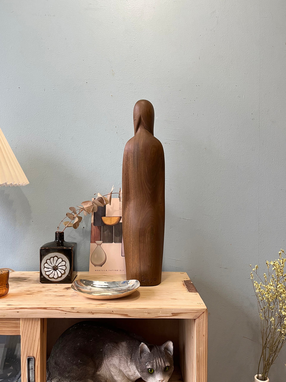 Vintage Wooden Female Sculpture/ヴィンテージ 木製彫刻 木彫り 女性像 インテリア