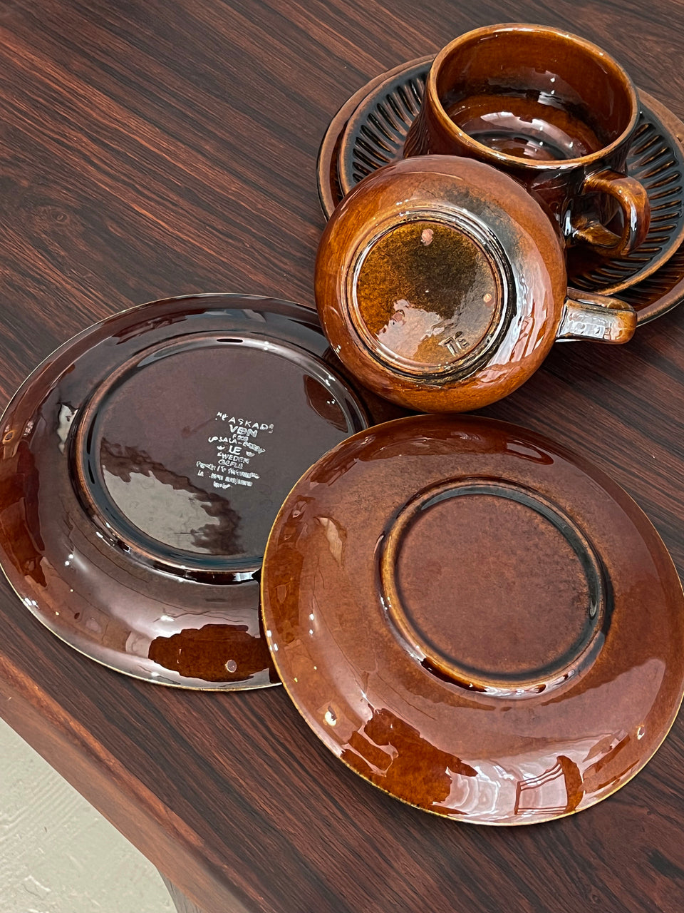 Gefle Kaskad Tea Cup and Saucer Plate Swedish Vintage/ゲフレ カスケード ティーカップ&ソーサー 北欧ヴィンテージ食器