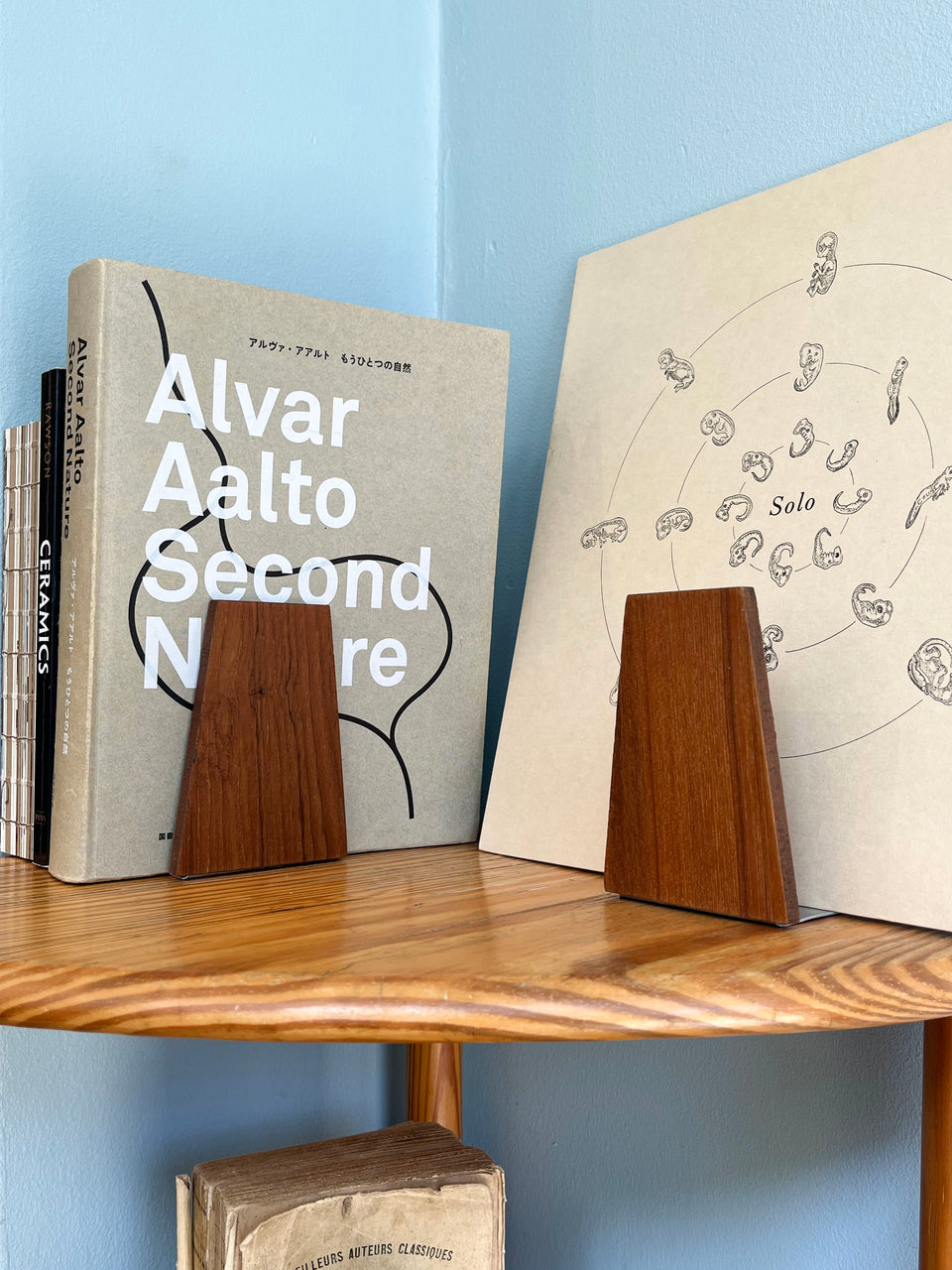 Danish Vintage Wooden Bookend/デンマークヴィンテージ ブックエンド 本立て チーク材 ローズウッド材 北欧インテリア