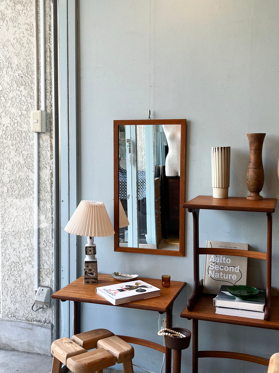 Teakwood Frame Wall Mirror Danish Vintage/デンマークヴィンテージ ウォールミラー チーク材 壁掛け鏡 北欧インテリア