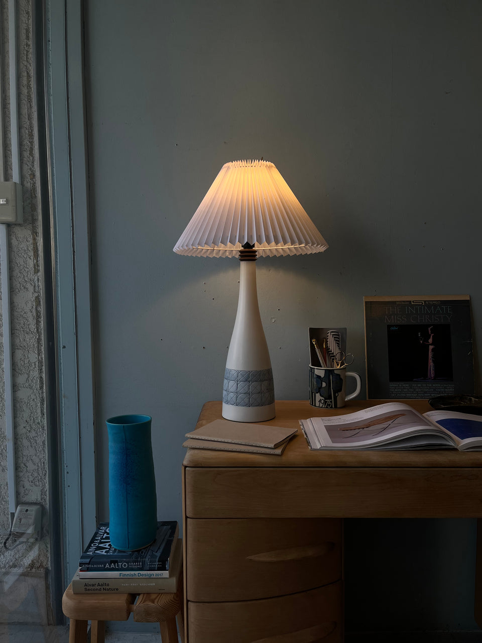 Vintage Pottery Vase Lamp Scandinavian Style/ヴィンテージ 陶器ランプ 北欧スタイル レトロ 照明