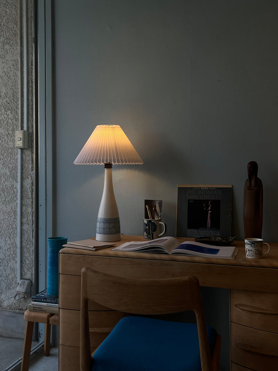 Vintage Pottery Vase Lamp Scandinavian Style/ヴィンテージ 陶器ランプ 北欧スタイル レトロ 照明