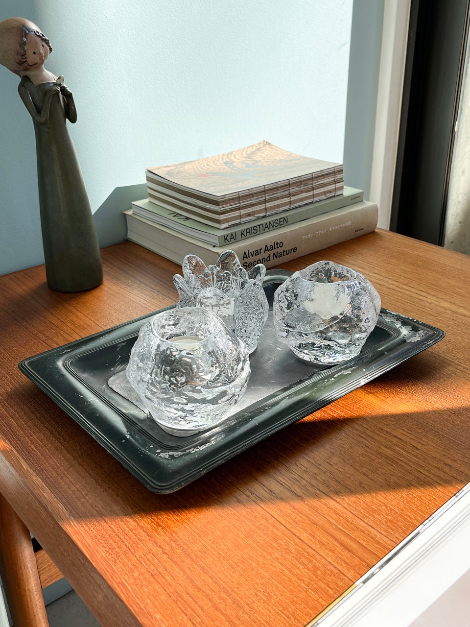 Swedish Glass Candle Holder/スウェーデン ガラス キャンドルホルダー 北欧インテリア