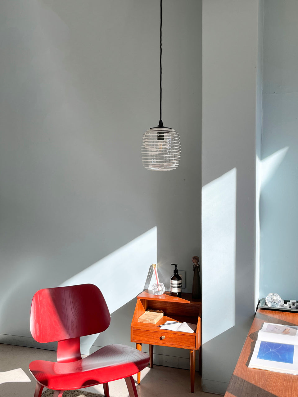 Japanese Vintage Clear Glass Shade Pendant Light/ジャパンヴィンテージ ペンダントライト ガラスシェード レトロ 照明
