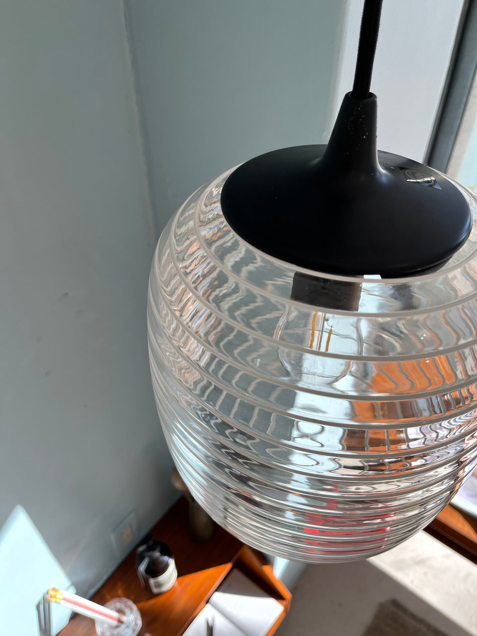 Japanese Vintage Clear Glass Shade Pendant Light/ジャパンヴィンテージ ペンダントライト ガラスシェード レトロ 照明