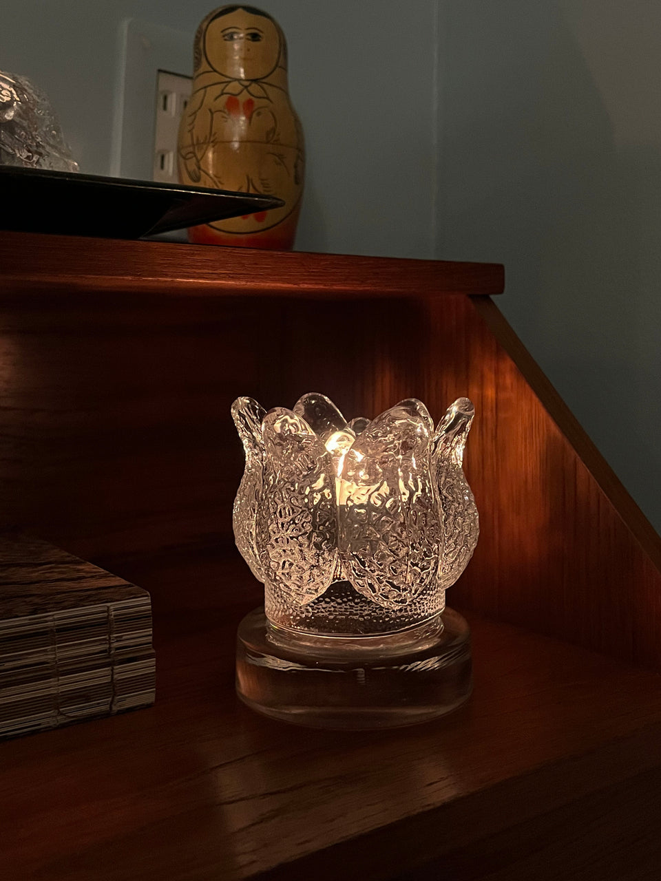 Swedish Glass Candle Holder/スウェーデン ガラス キャンドルホルダー 北欧インテリア