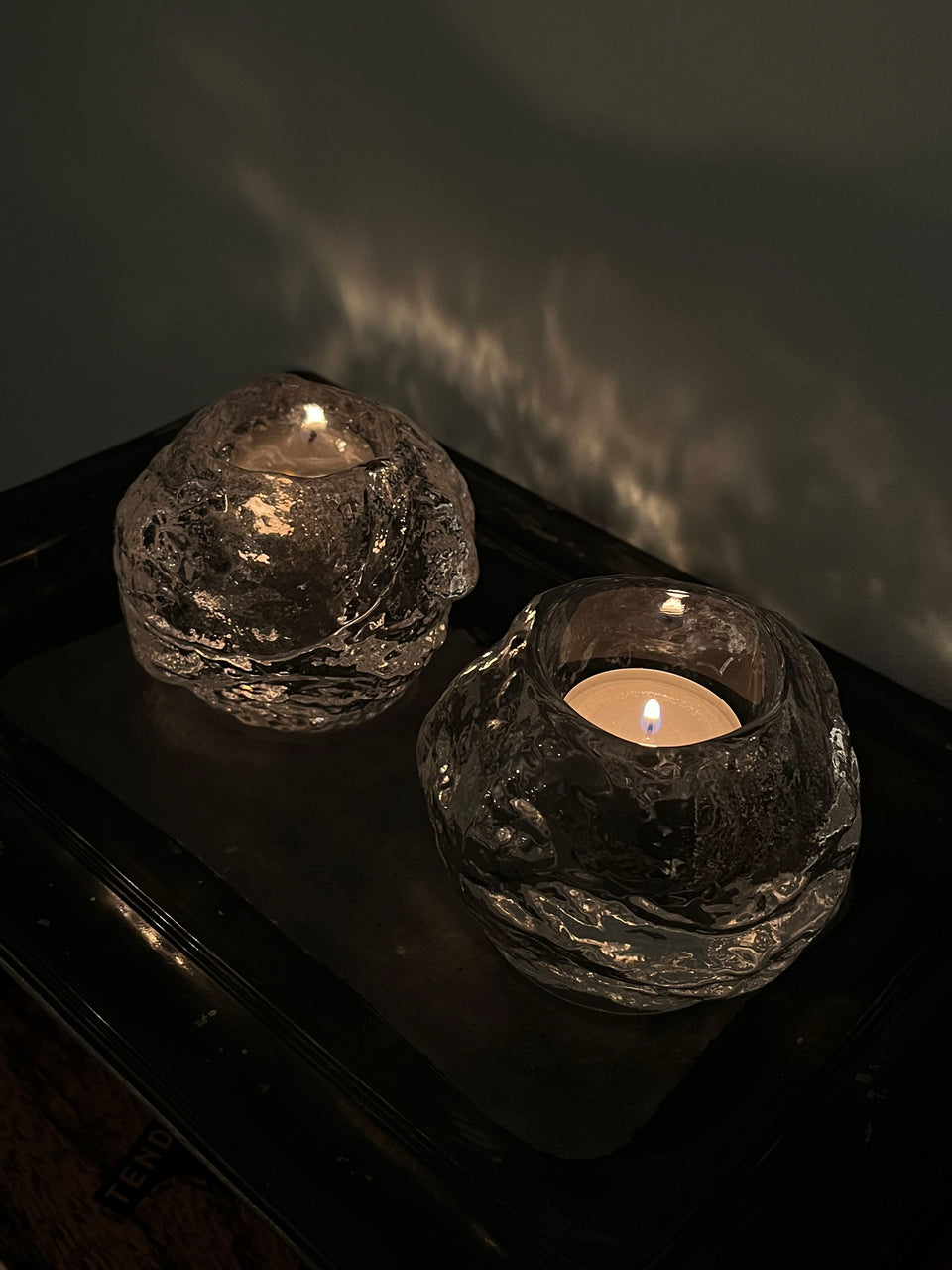 Swedish Glass Candle Holder/スウェーデン ガラス キャンドルホルダー 北欧インテリア