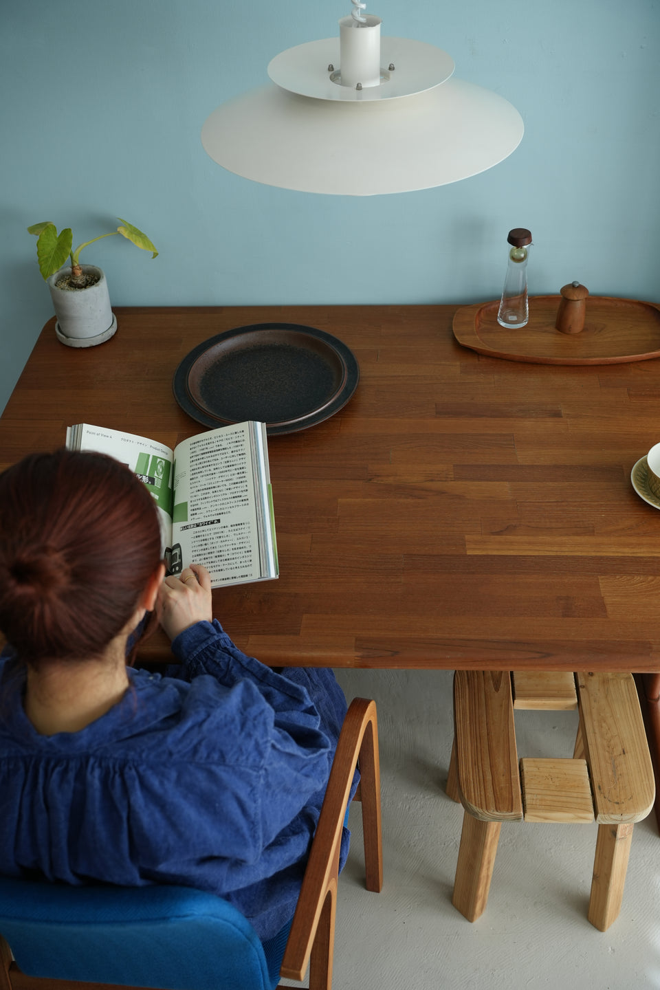 Japanese Vintage Teakwood Dining Table/ジャパンヴィンテージ ダイニングテーブル チーク集成材 北欧モダン
