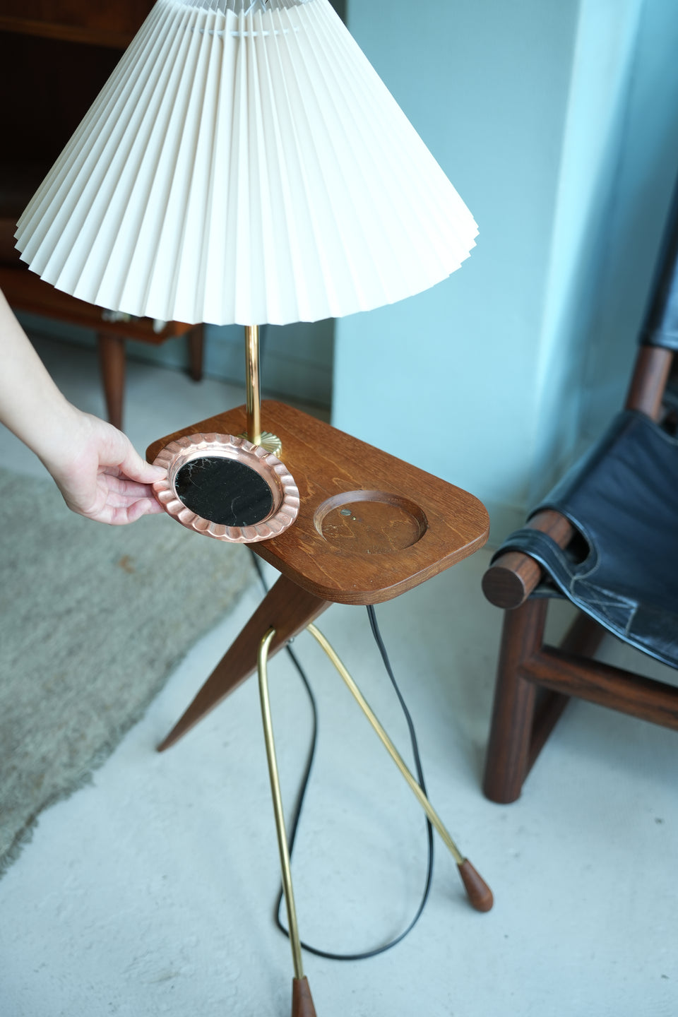Danish Vintage Tripod Side Table Lamp/デンマークヴィンテージ サイドテーブルランプ 照明 北欧インテリア