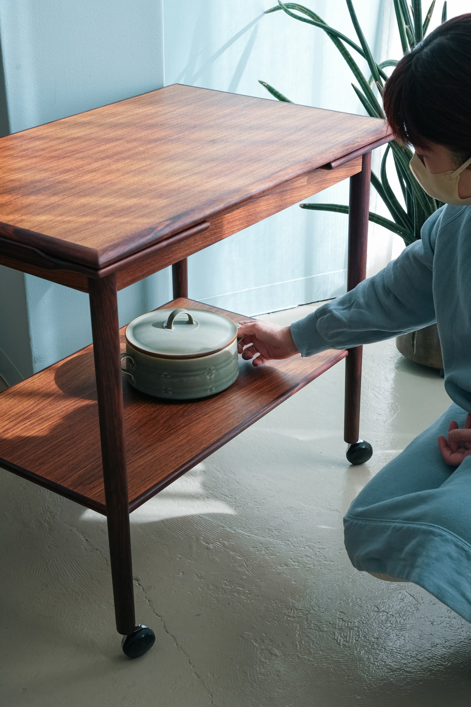 Danish Vintage Extension Trolley Table Rosewood Teakwood/デンマークヴィンテージ エクステンション トロリー テーブル ローズウッド チーク 北欧家具