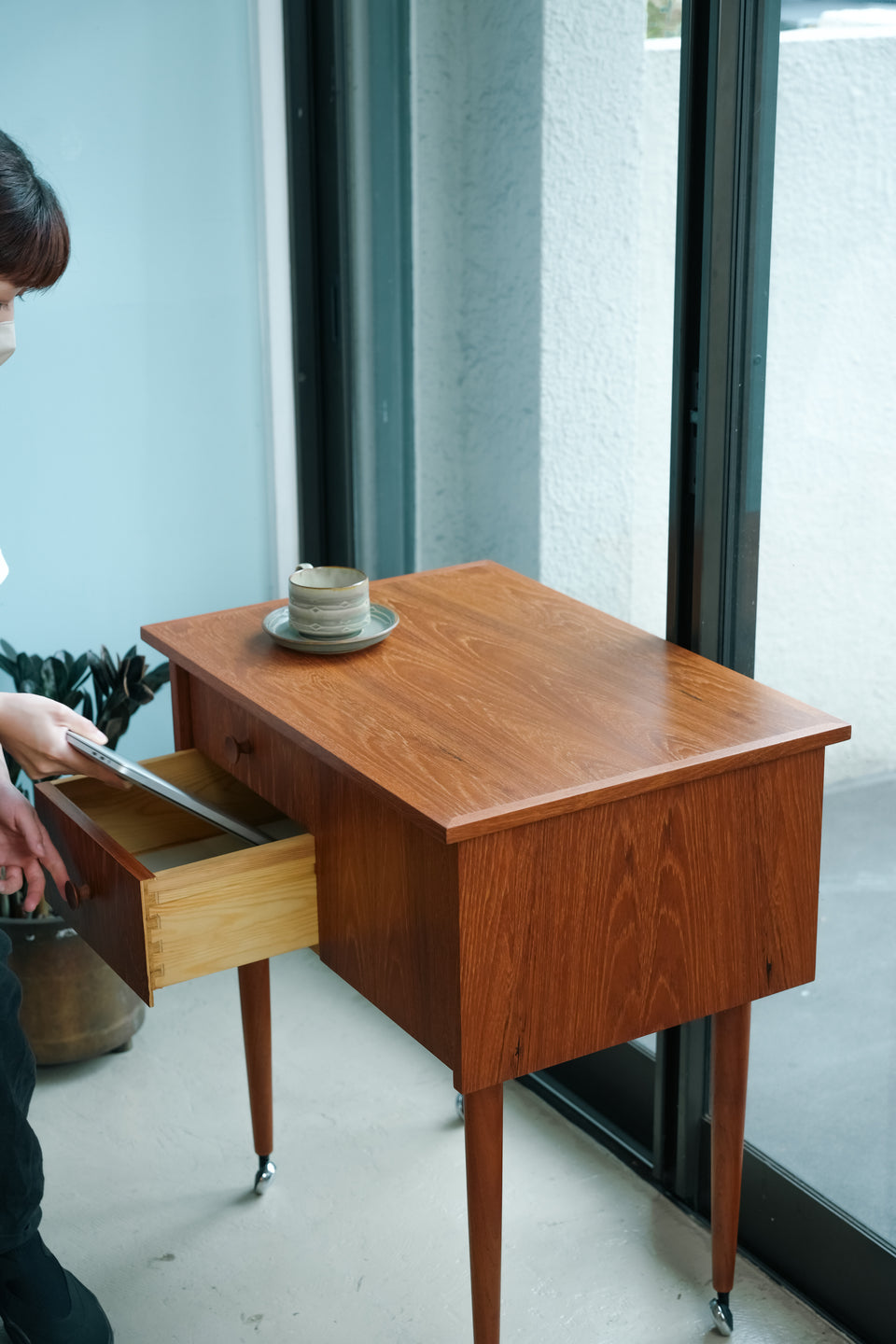 Danish Vintage Teak Sewing Table Wagon/デンマークヴィンテージ ソーイングテーブル ワゴン チーク材
