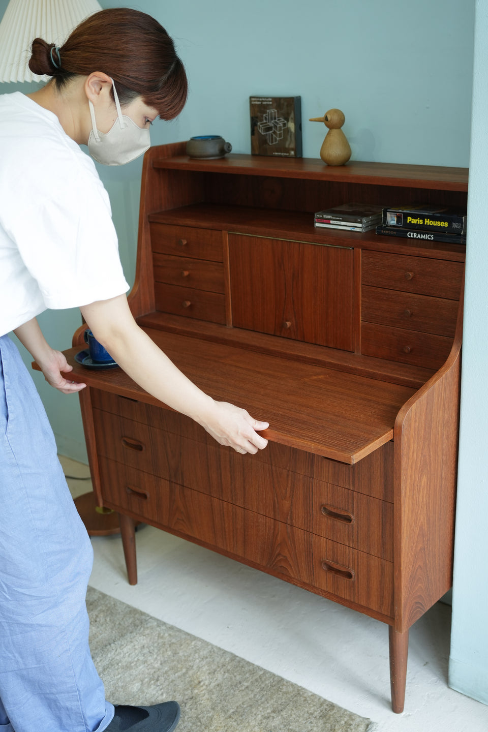 Danish Vintage Teak Writing Bureau Dresser/デンマークヴィンテージ ライティングビューロー ドレッサー 北欧家具

