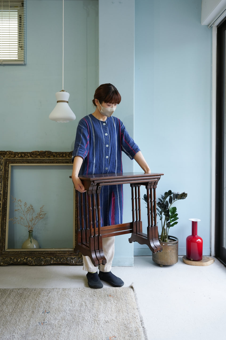 Euro Style Vintage Wooden Interior/ヴィンテージ 木製インテリア ネストテーブル スツール フレーム ヨーロッパスタイル
