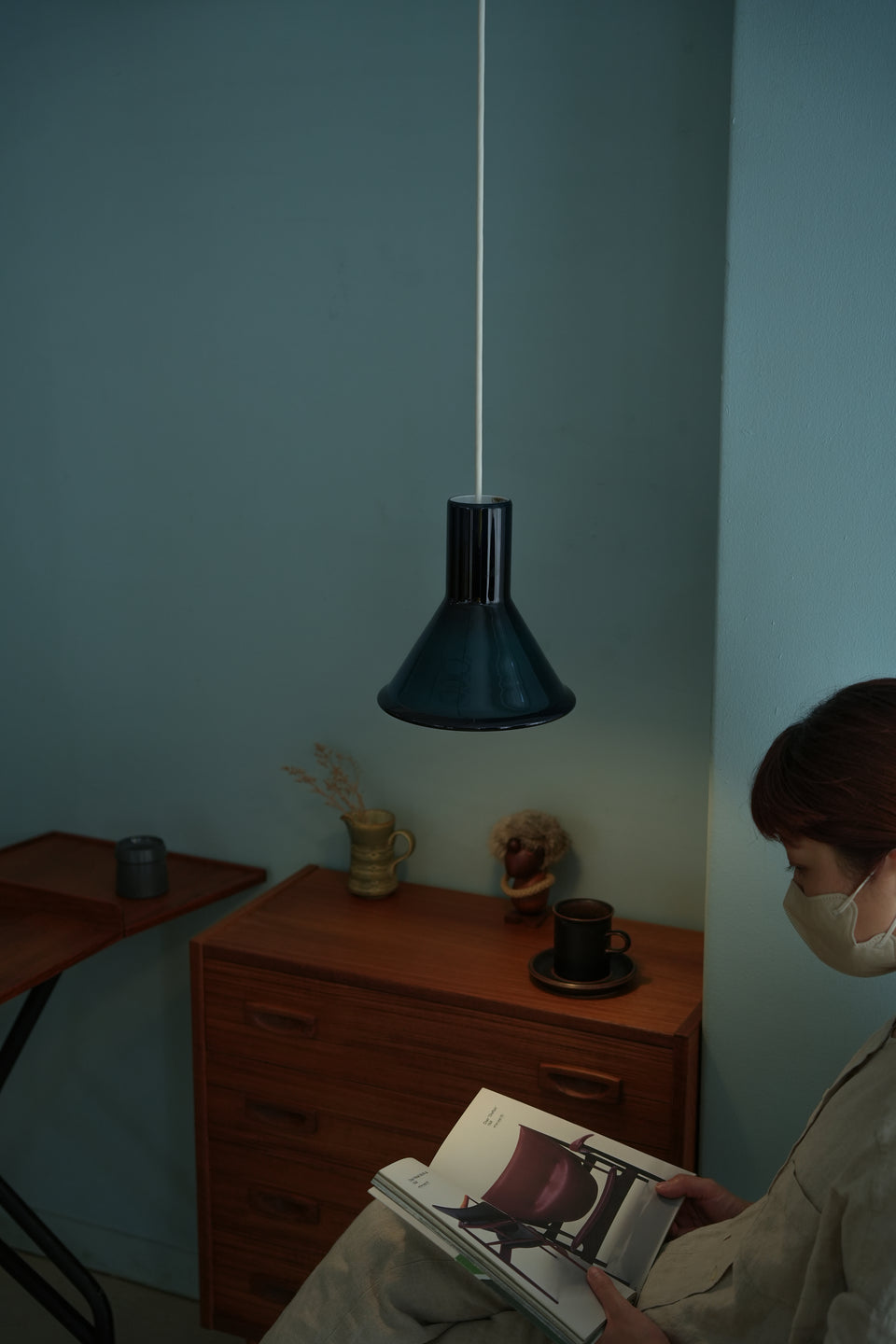 Holmegaard Pendant P&T Mini Blue Michael Bang/ホルムガード ペンダントライト ブルー ミニ 照明 デンマークヴィンテージ