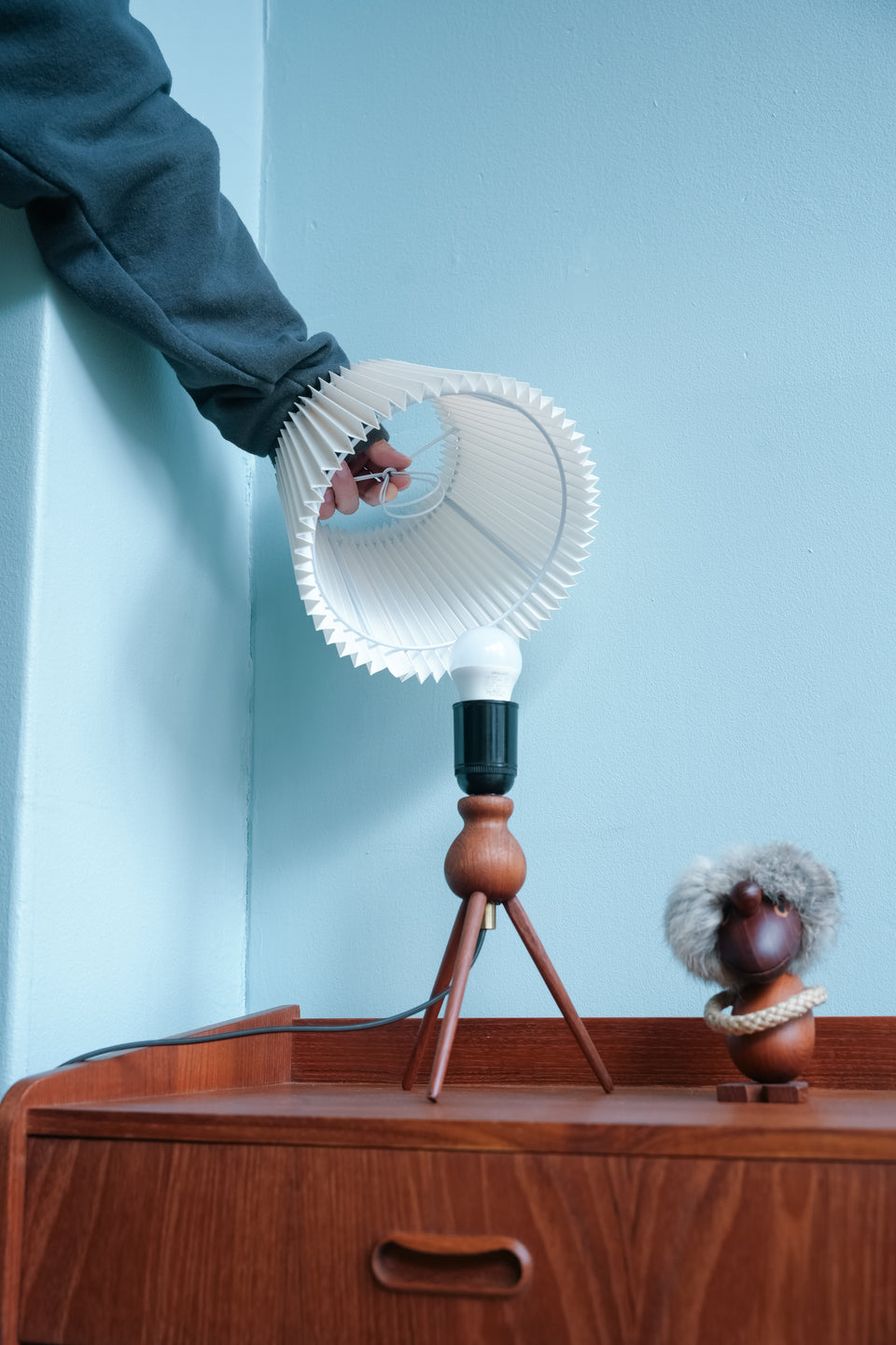 Teak Tripod Table Lamp Danish Vintage/デンマークヴィンテージ テーブルランプ チーク材 照明 北欧インテリア