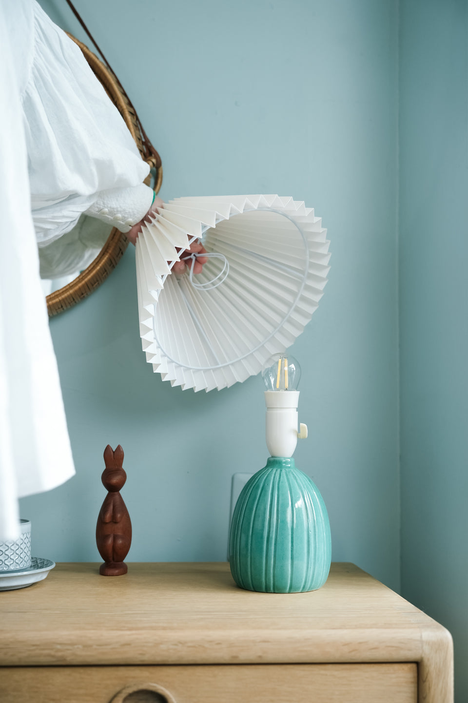 Danish Vintage Green Ceramic Table Lamp/デンマークヴィンテージ テーブルランプ 照明