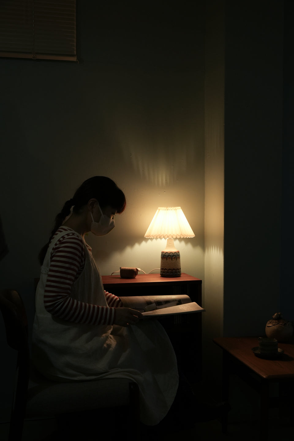 Soholm Table Lamp Beige&Blue Danish Vintage/デンマークヴィンテージ スーホルム テーブルランプ