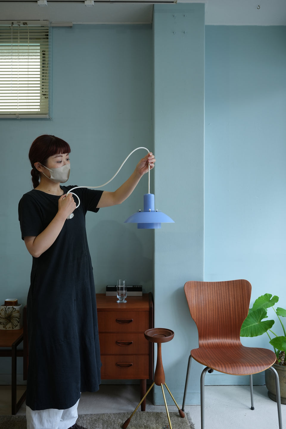 Horn Pendant Light Type775 Blue Danish Vintage/ホーン ペンダントライト ブルー デンマークヴィンテージ 照明 北欧インテリア