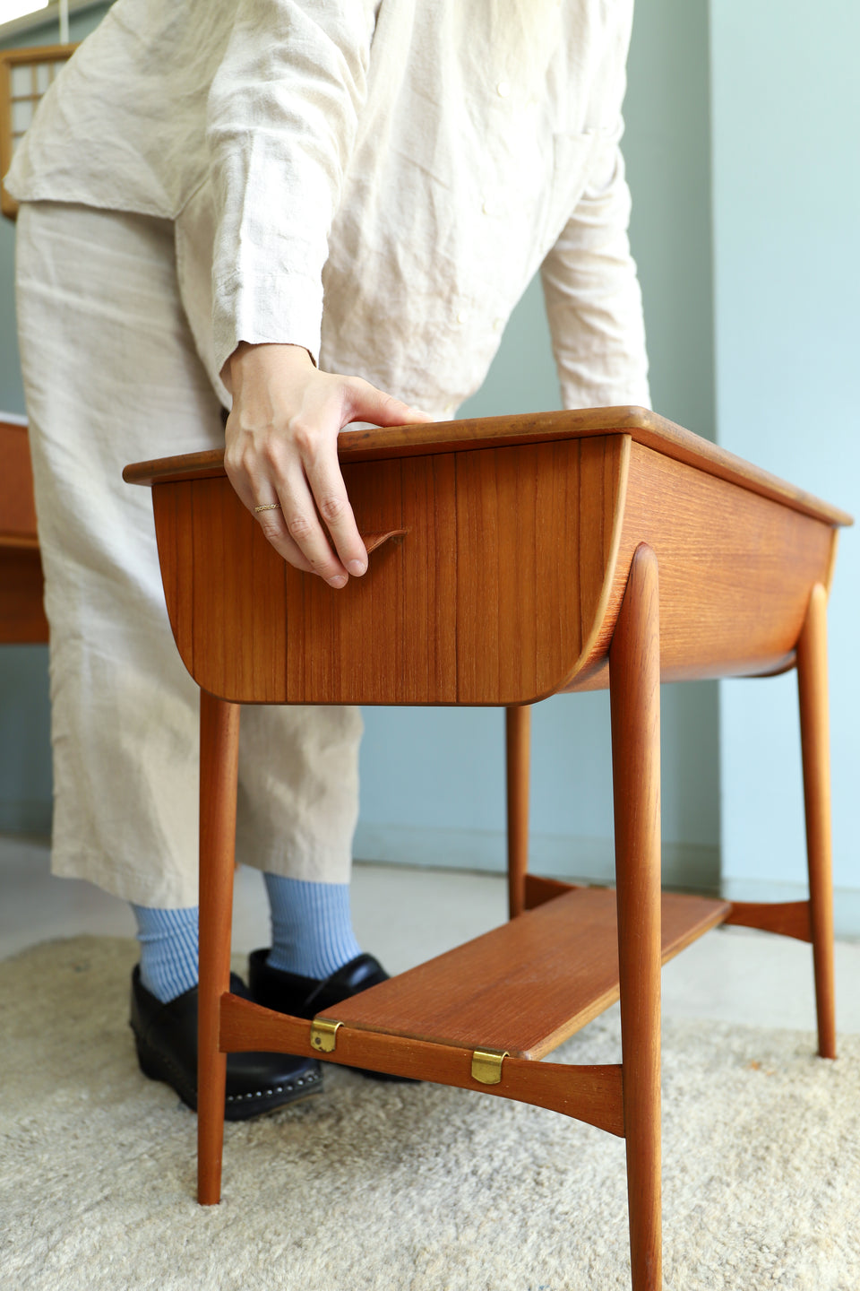 Danish Vintage Sewing Side Table/デンマークヴィンテージ ソーイングテーブル 北欧家具