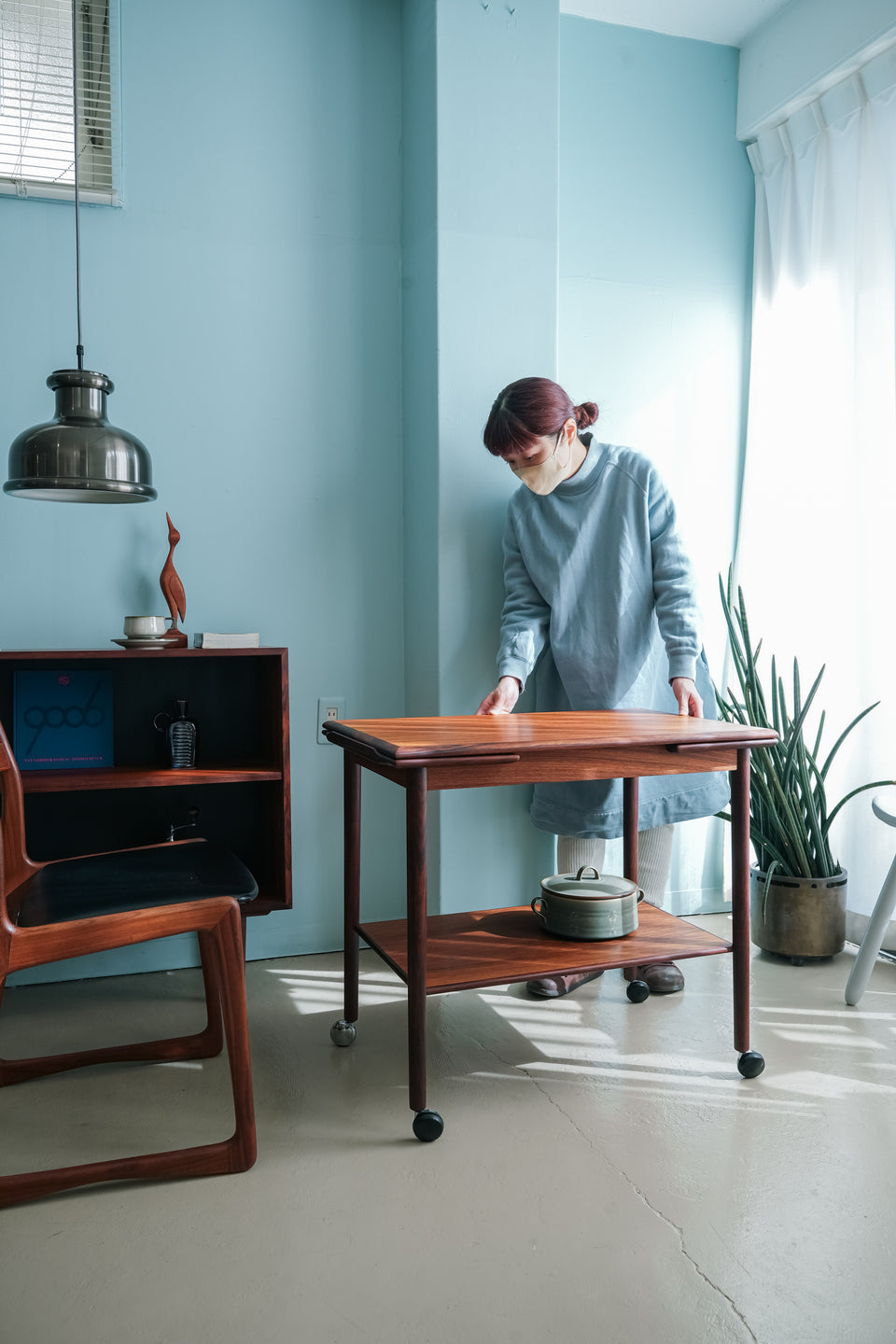 Danish Vintage Extension Trolley Table Rosewood Teakwood/デンマークヴィンテージ エクステンション トロリー テーブル ローズウッド チーク 北欧家具