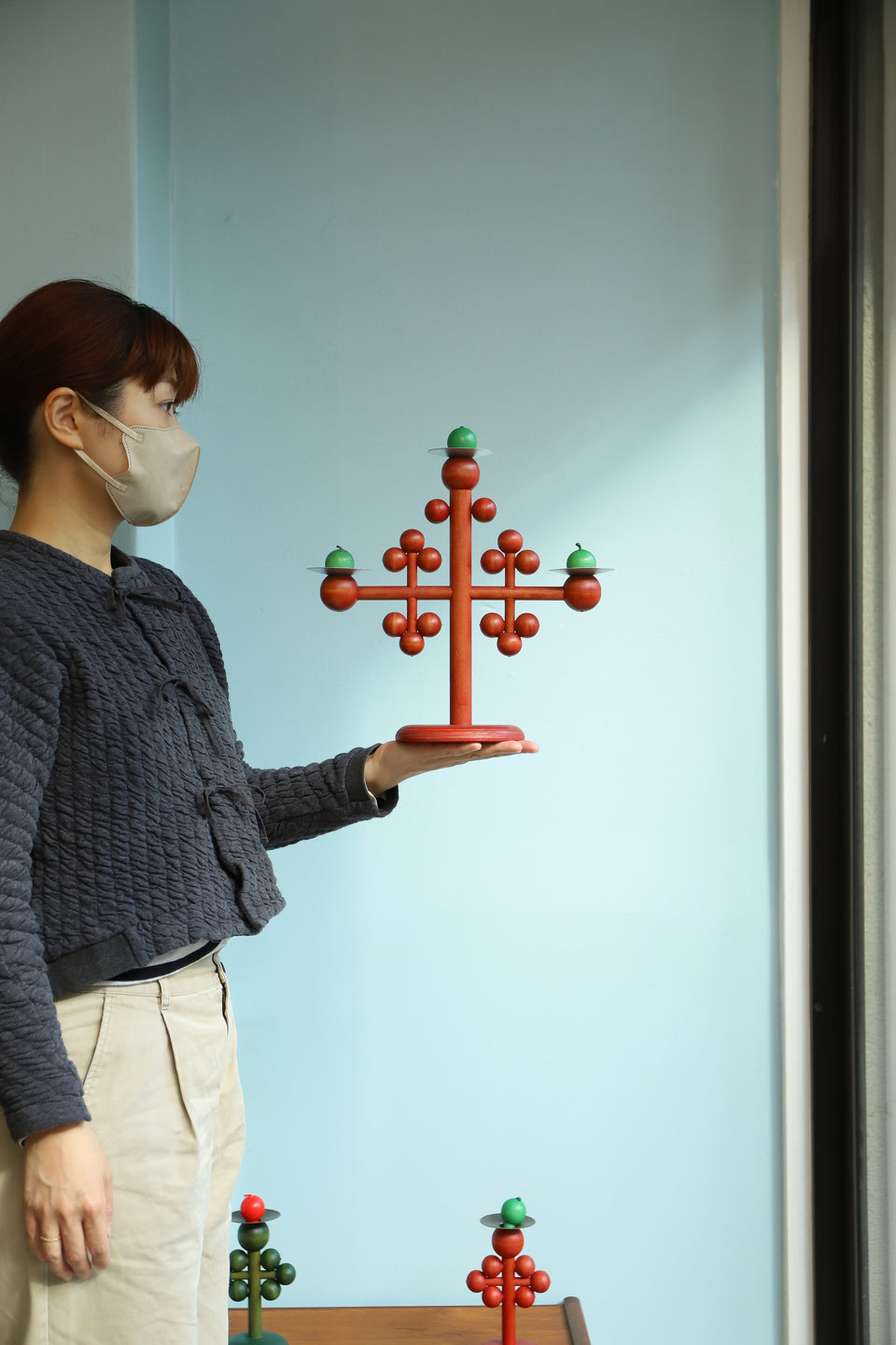 Finnish Vintage Aarikka Candle Holder/フィンランドヴィンテージ アーリッカ キャンドルホルダー 北欧雑貨
