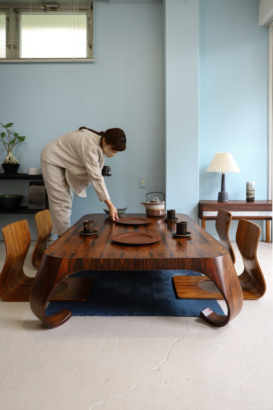 Tendo Low Table Rosewood Japanese Modern/天童木工 座卓 剣持勇 ローズウッド ジャパニーズモダン