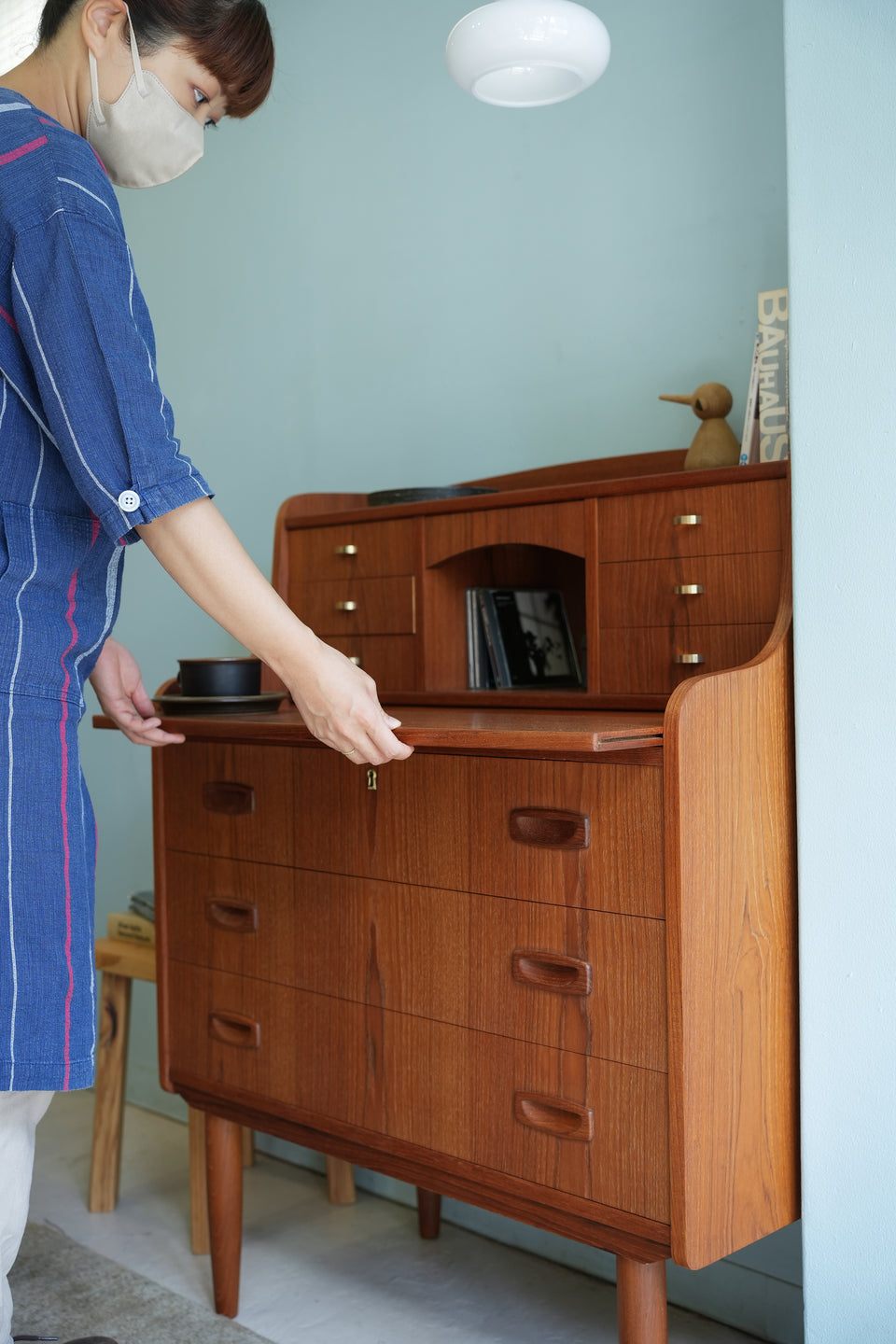 Writing Bureau Dresser Danish Vintage/デンマークヴィンテージ ライティングビューロー ドレッサー ミラー付 北欧家具