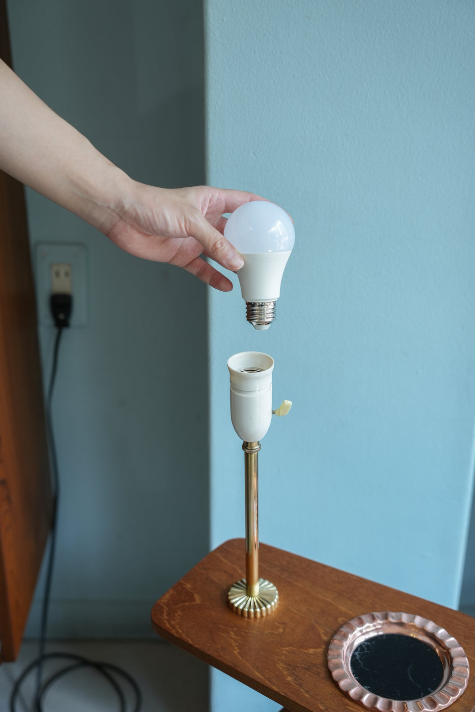 Danish Vintage Tripod Side Table Lamp/デンマークヴィンテージ サイドテーブルランプ 照明 北欧インテリア