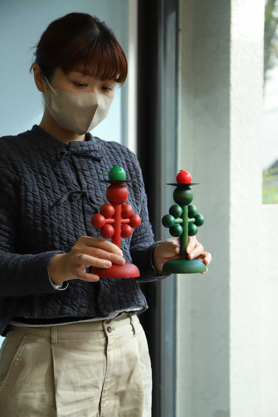 Finnish Vintage Aarikka Candle Holder/フィンランドヴィンテージ アーリッカ キャンドルホルダー 北欧雑貨
