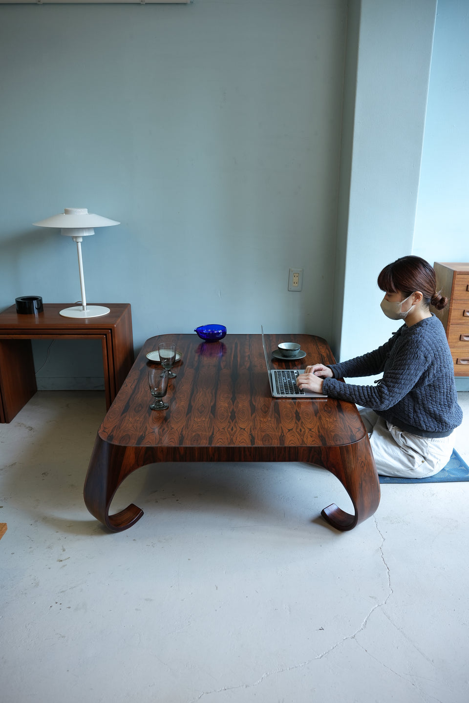 Japanese Modern Tendo Low Table Rosewood/天童木工 座卓 剣持勇 ローズウッド ジャパニーズモダン
