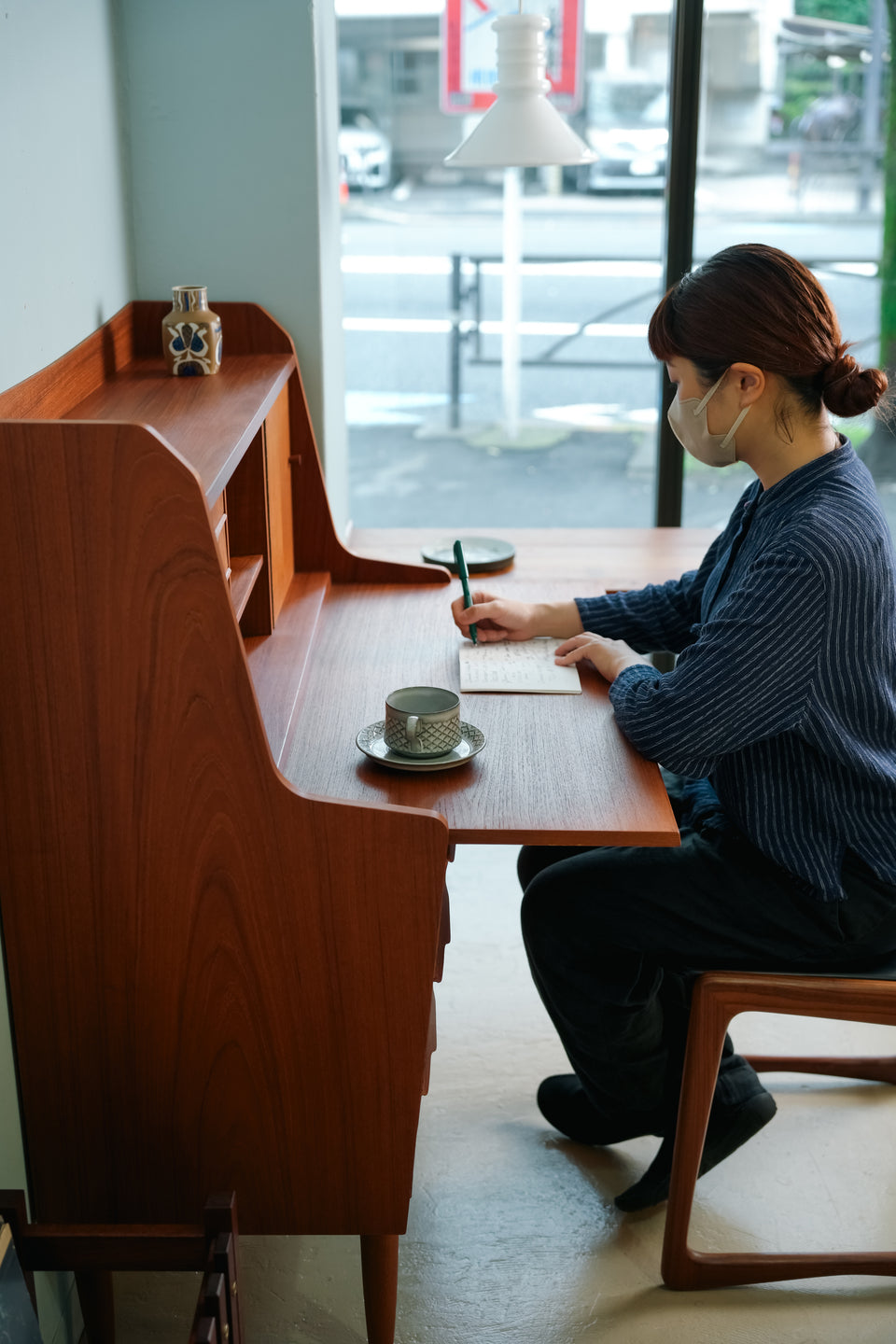 Teak Writing Bureau with Mirror Danish Vintage/デンマークヴィンテージ ライティングビューロー ドレッサー チーク材