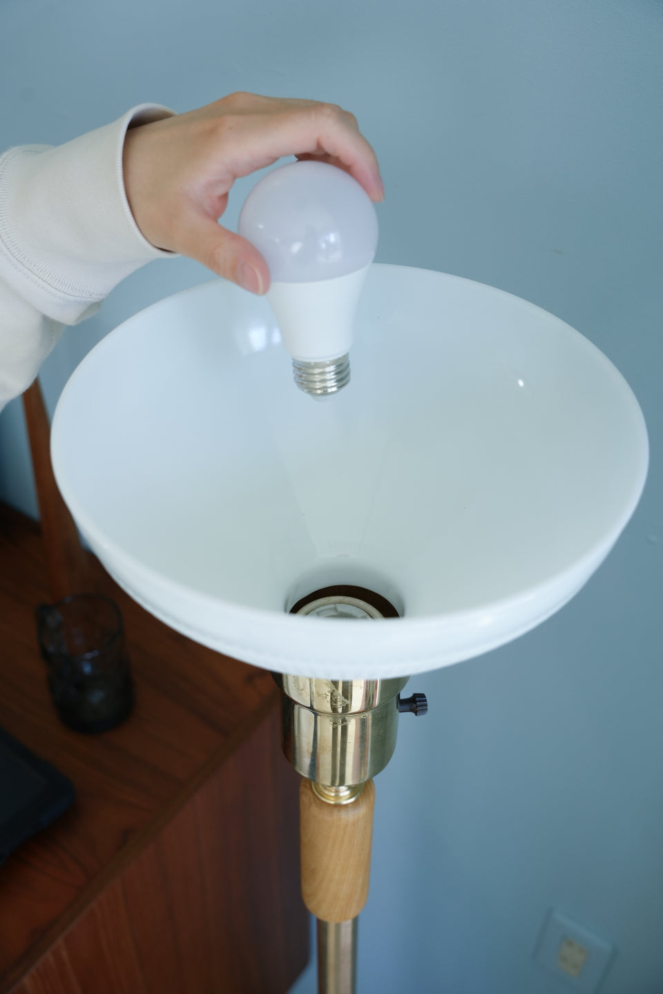 US Vintage Hand-Carved Floor Stand Light/アメリカヴィンテージ フロアスタンド ライト ミッドセンチュリー