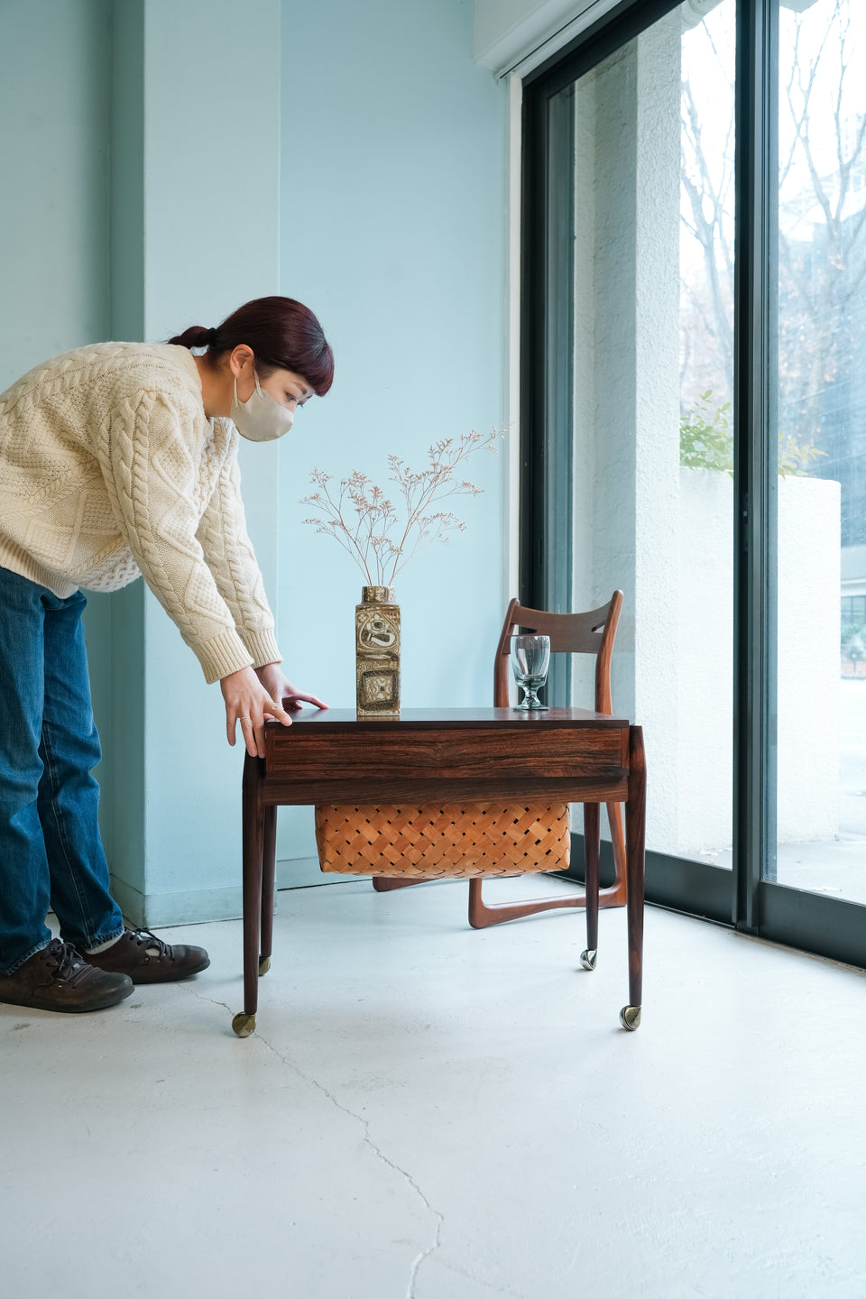 Danish Vintage Sewing Wagon Rosewood/デンマークヴィンテージ ソーイングワゴン サイドテーブル ローズウッド 北欧家具