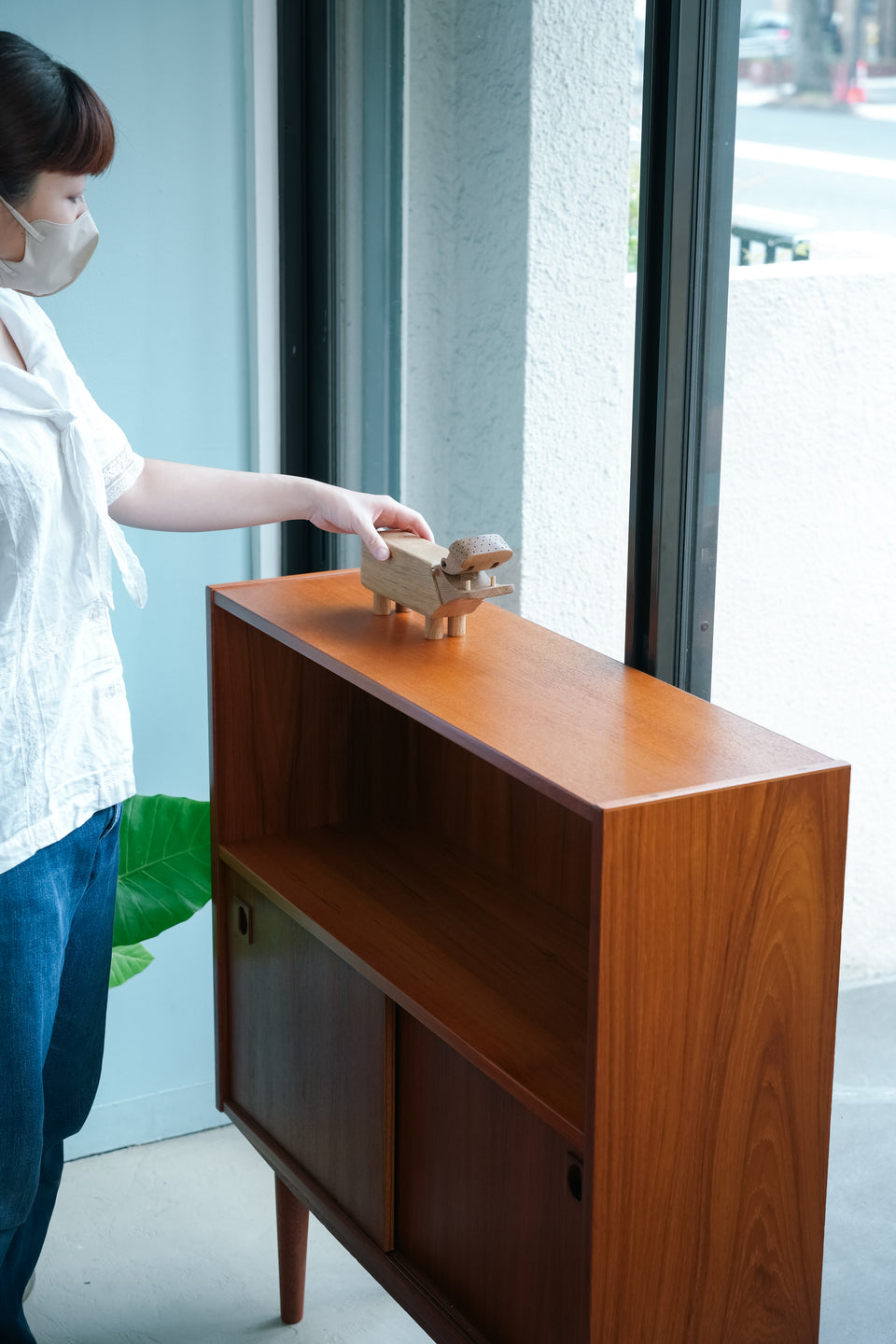 Danish Vintage Teak Bookcase Slide Door/デンマークヴィンテージ ブックケース チーク材
