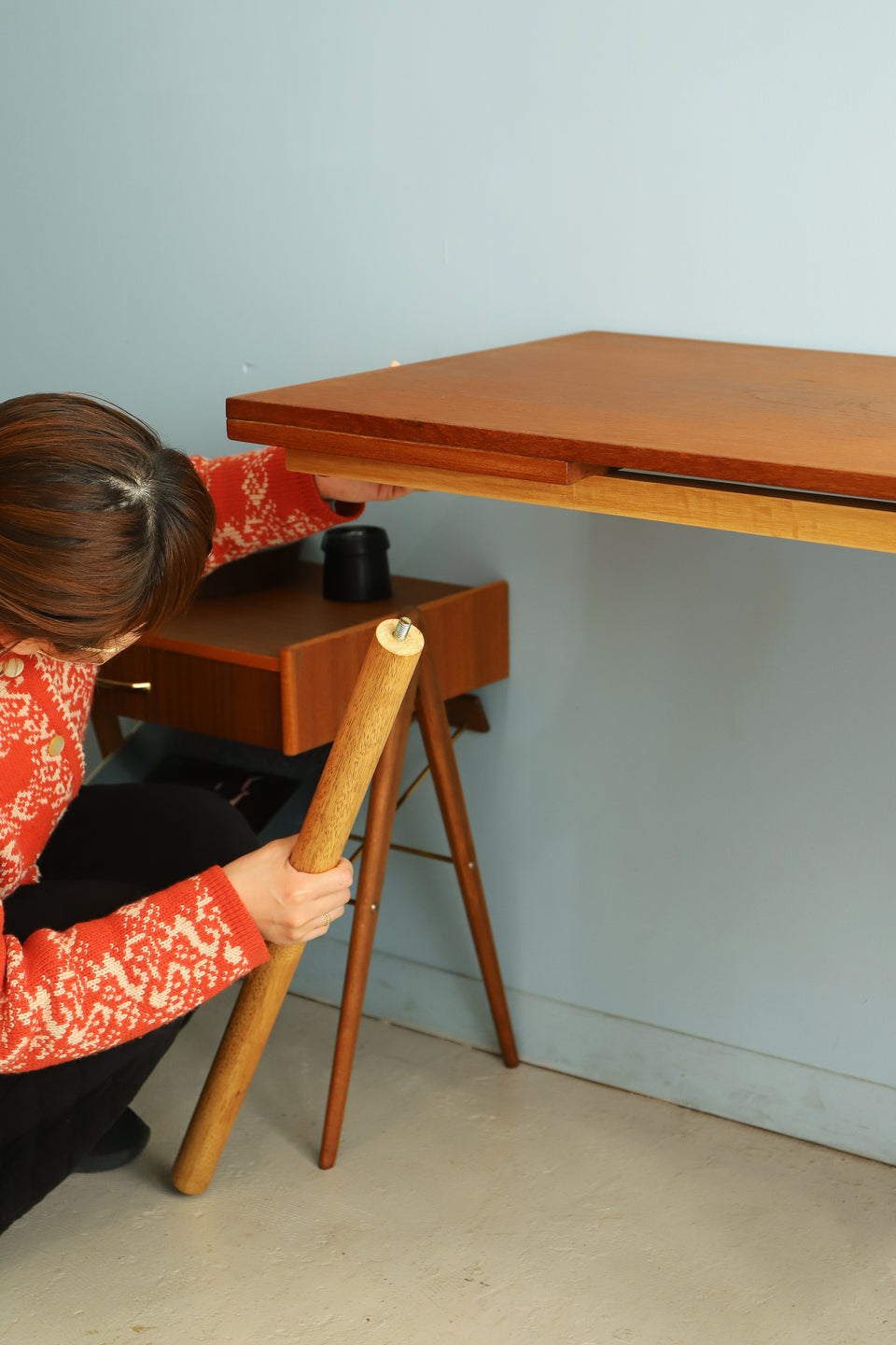 Danish Vintage Extension Desk/デンマークヴィンテージ エクステンションデスク 机 テーブル 北欧家具